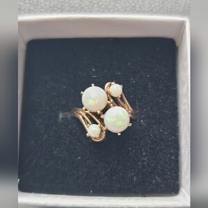 10K Gold Four Stone Opal Ring